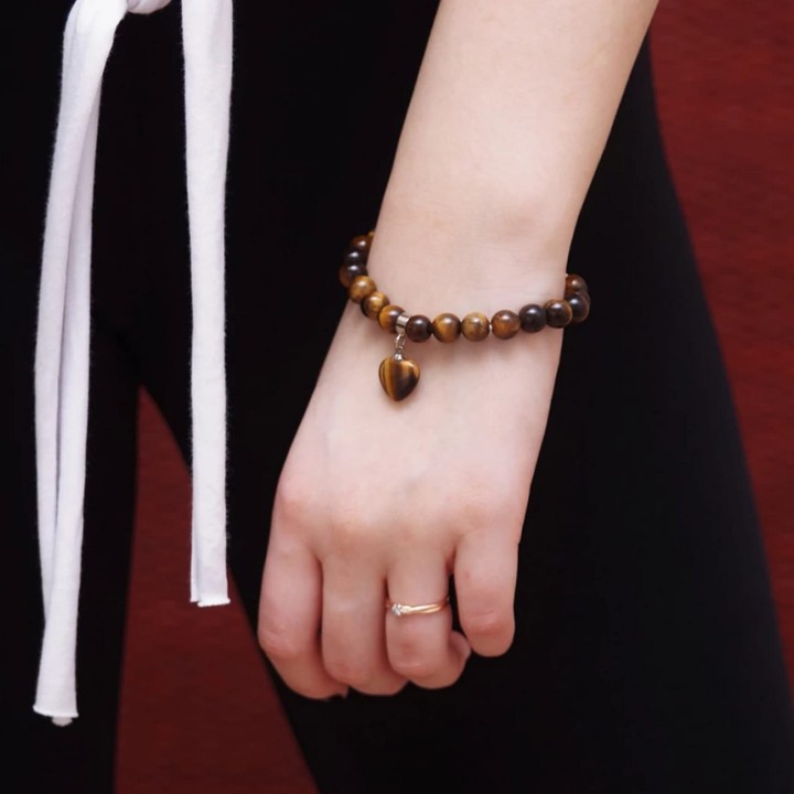 Pulsera Corazón Ojo de Tigre