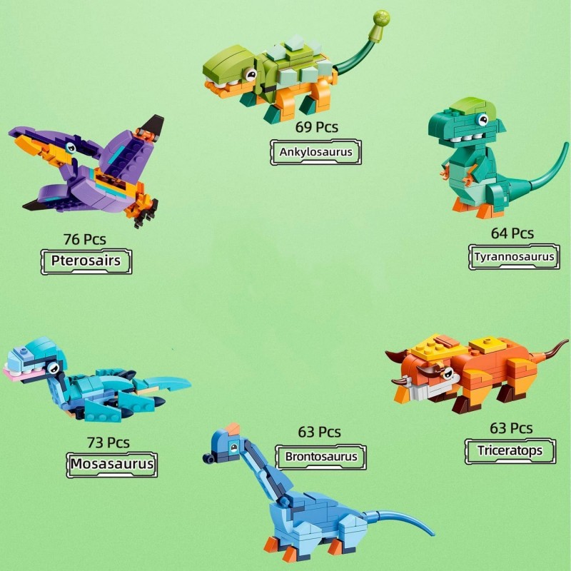 Dinosaurio Armable X6PCS