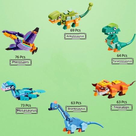 Dinosaurio Armable X6PCS