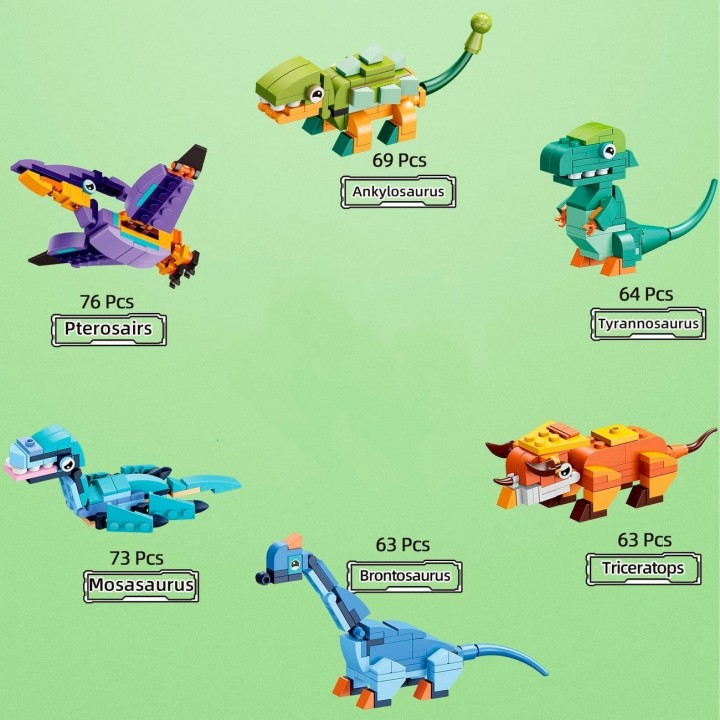 Dinosaurio Armable X6PCS