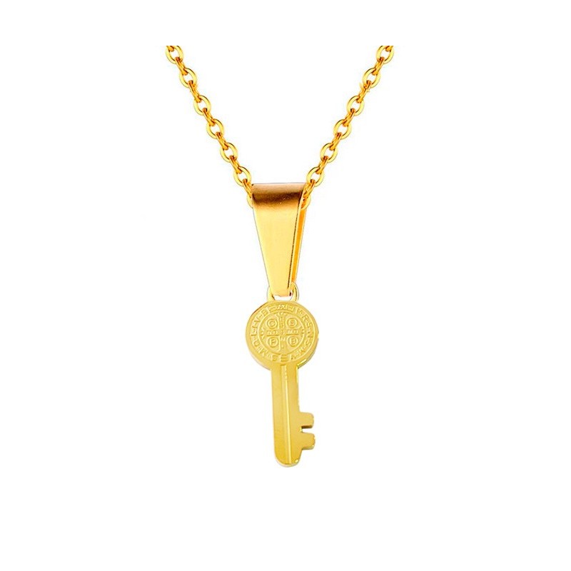 Collar Llave Medalla San Benito