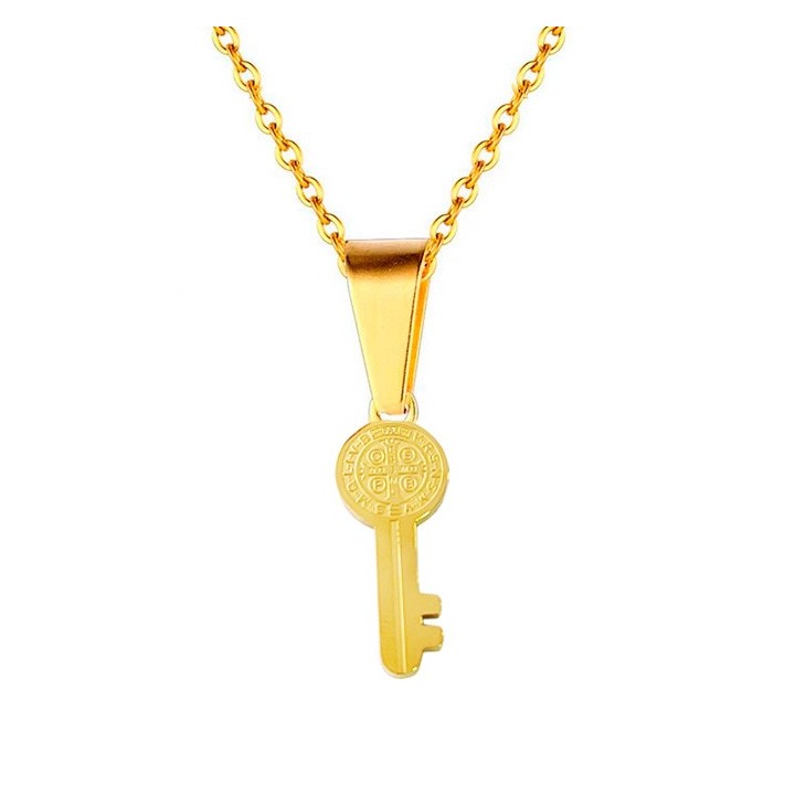 Collar Llave Medalla San Benito