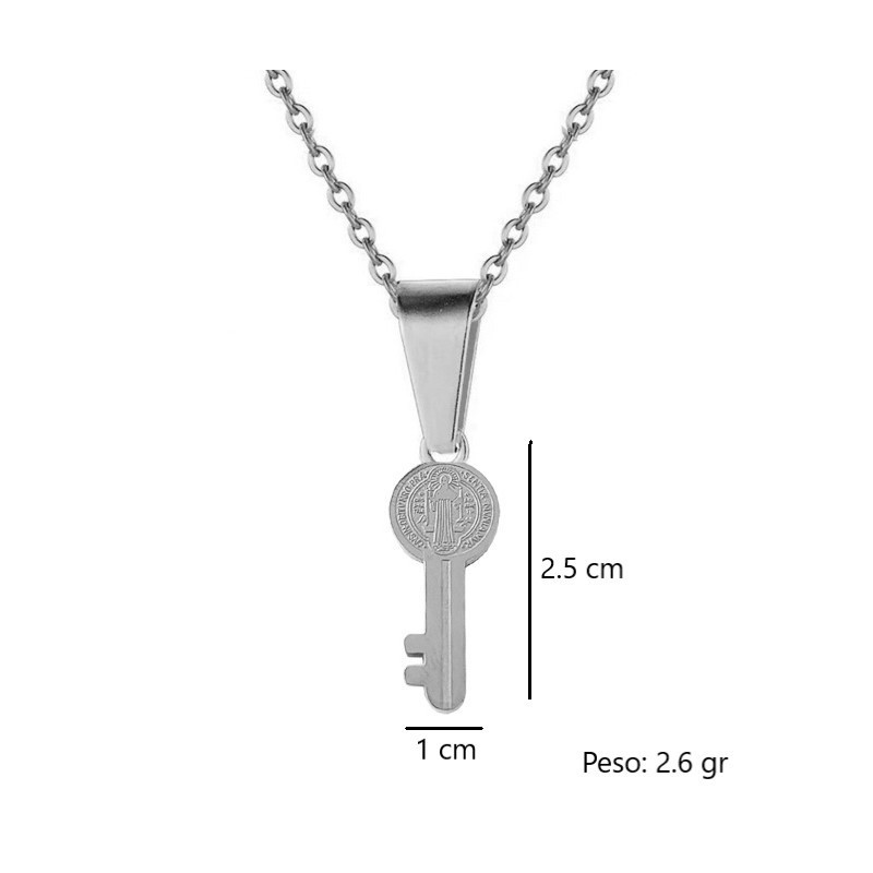 Collar Llave Medalla San Benito