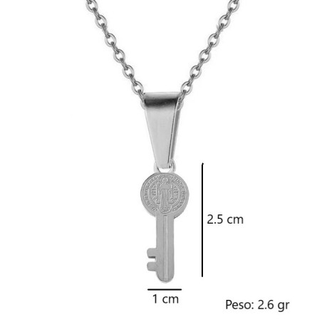 Collar Llave Medalla San Benito