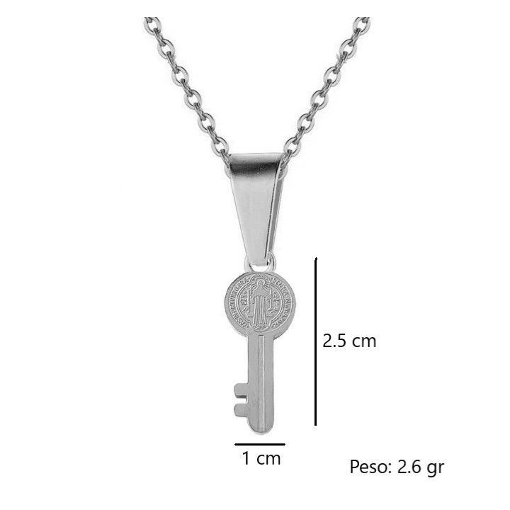 Collar Llave Medalla San Benito