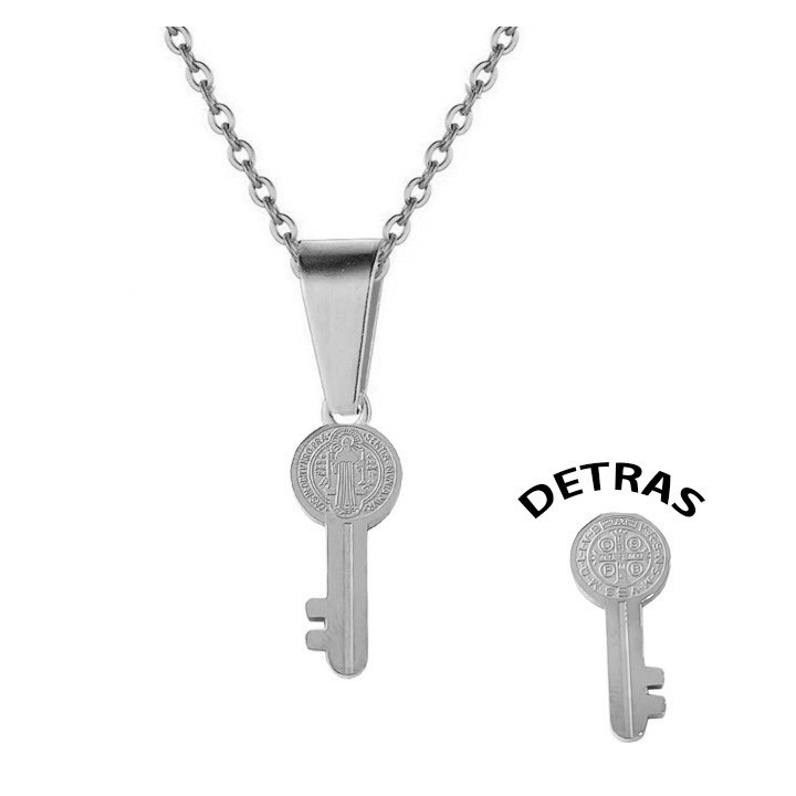 Collar Llave Medalla San Benito