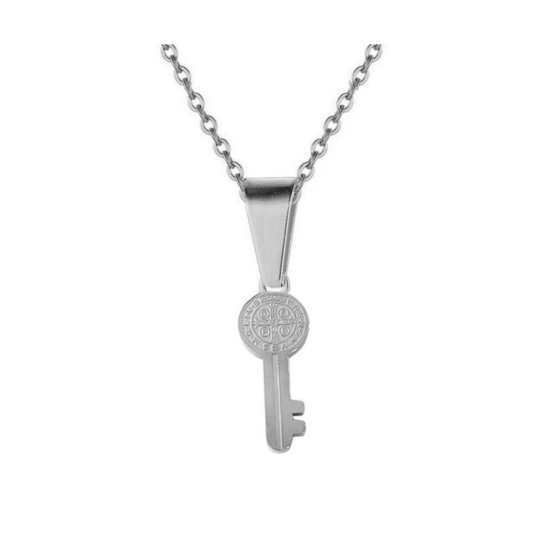 Collar Llave Medalla San Benito