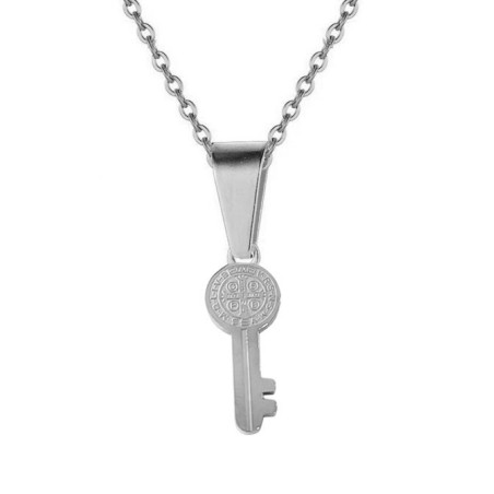 Collar Llave Medalla San Benito