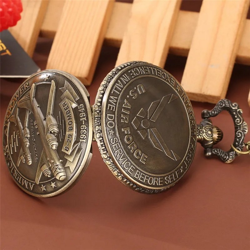 Reloj Bolsillo Avion Fuerza