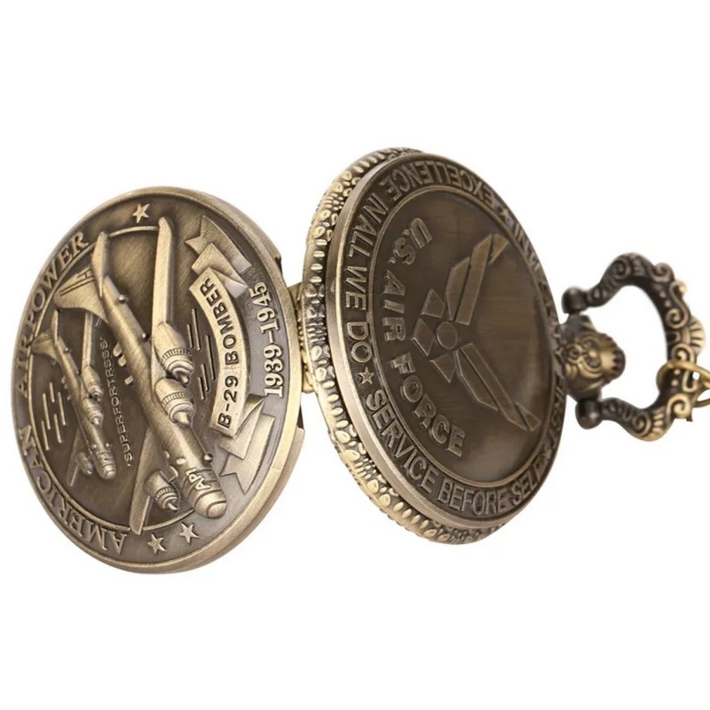 Reloj Bolsillo Avion Fuerza