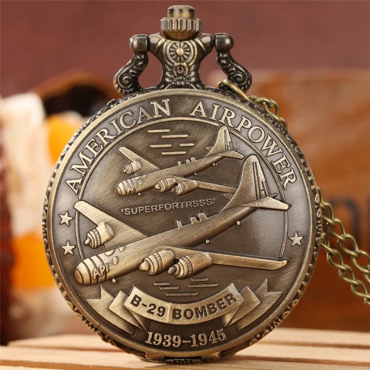 Reloj Bolsillo Avion Fuerza