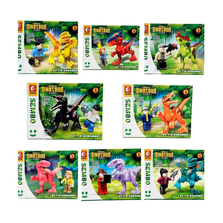 Dinosaurios Jurassic Armables X 8 Unidades