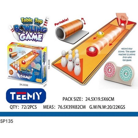 Juego Mesa Bolos Mini Pista