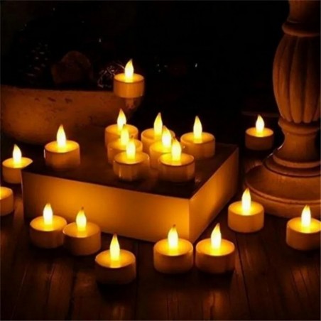 Vela Luz Led Navideña X 24 Velitas Blanc