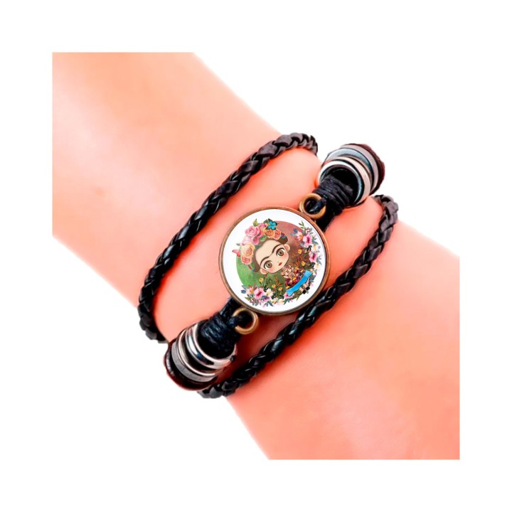 Pulsera Cuero Cristal Frida