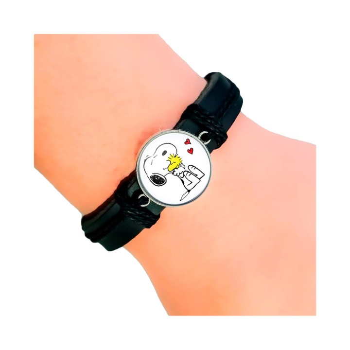 Pulsera Cuero Snoopy Perro