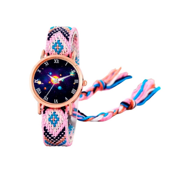 Reloj Sistema Solar Dorado