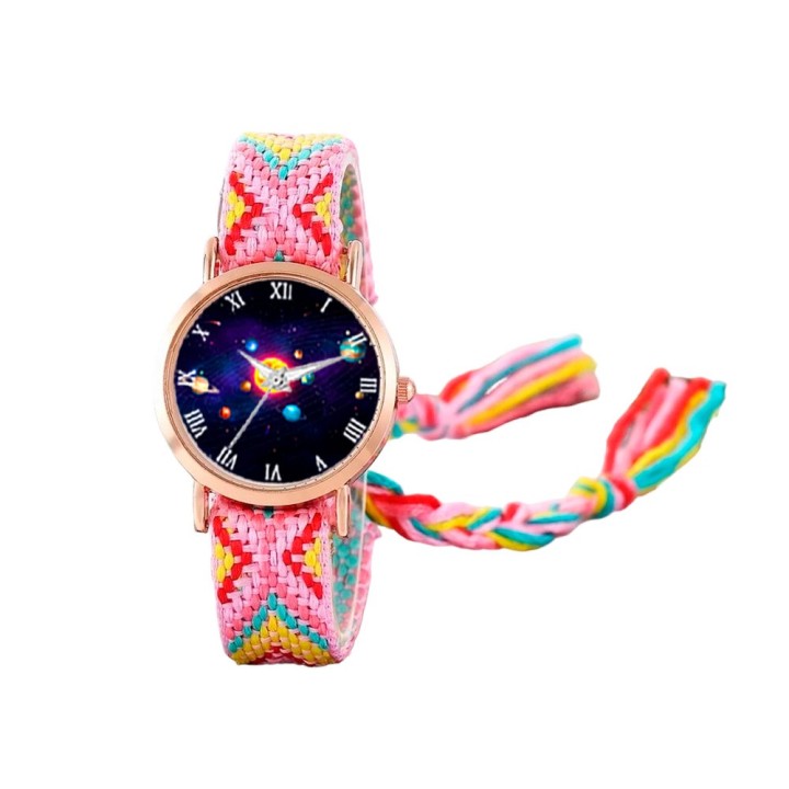 Reloj Sistema Solar Dorado