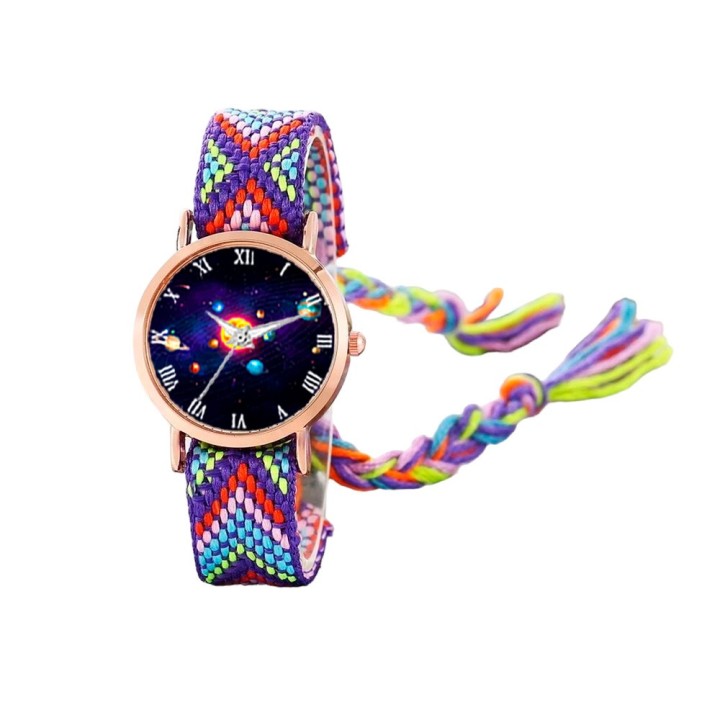 Reloj Sistema Solar Dorado
