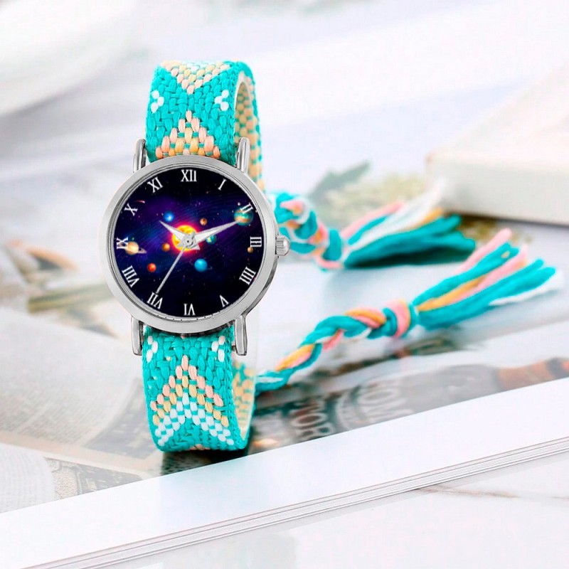 Reloj Sistema Solar Plateado