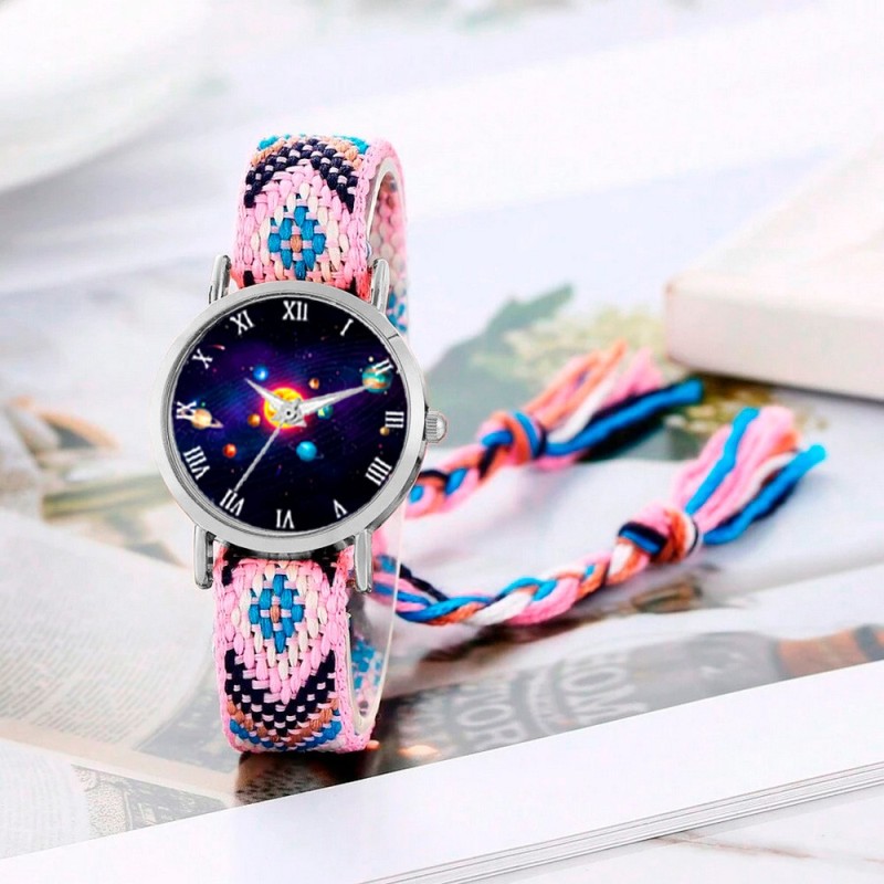 Reloj Sistema Solar Plateado