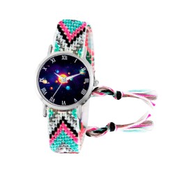 Reloj Sistema Solar Plateado