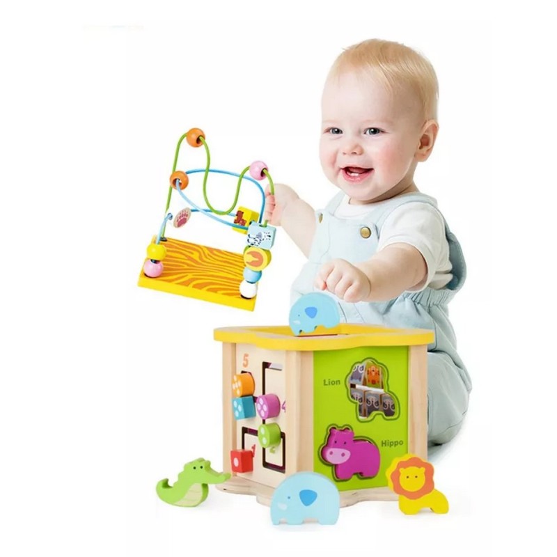 Cubo Para Bebes Madera