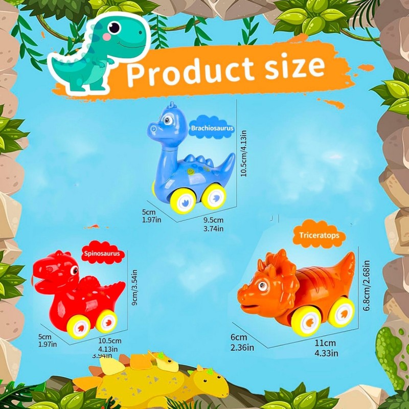 Carro Dinosaurio X 3 Und