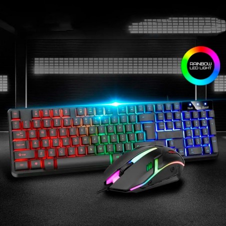 Combo Gamer Teclado Luces + Mouse Luces Ergonomico Cmk-188