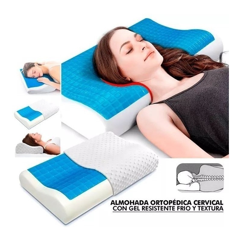 Almohada De Gel Ortopédica Memory Pillow Refrescante X 2 Uni