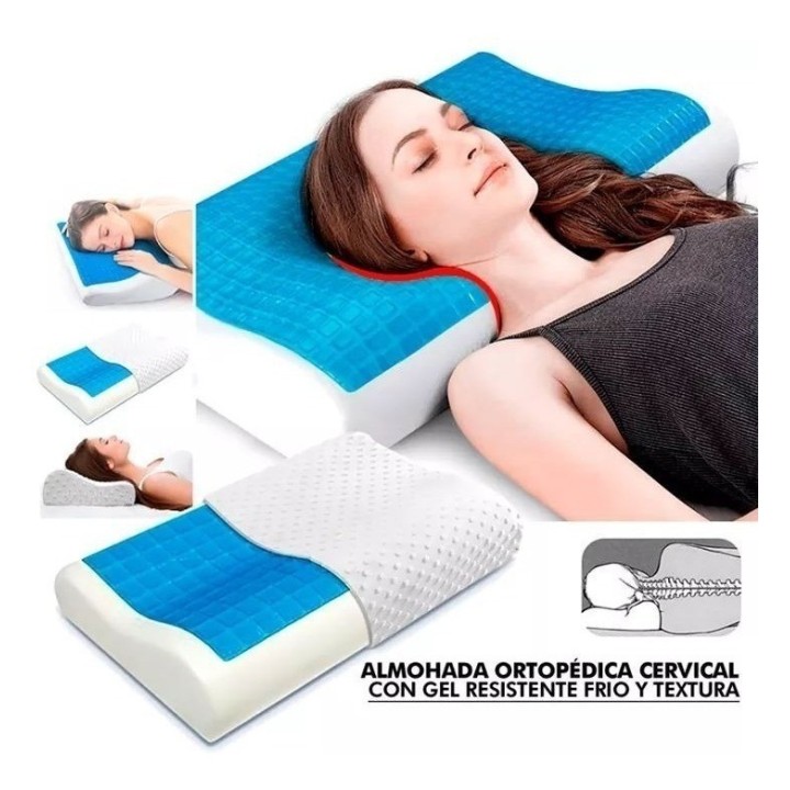 Almohada De Gel Ortopédica Memory Pillow Refrescante+funda