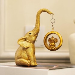 Elefante Dorado Hija (o) Decoración Prosperidad Ganesha