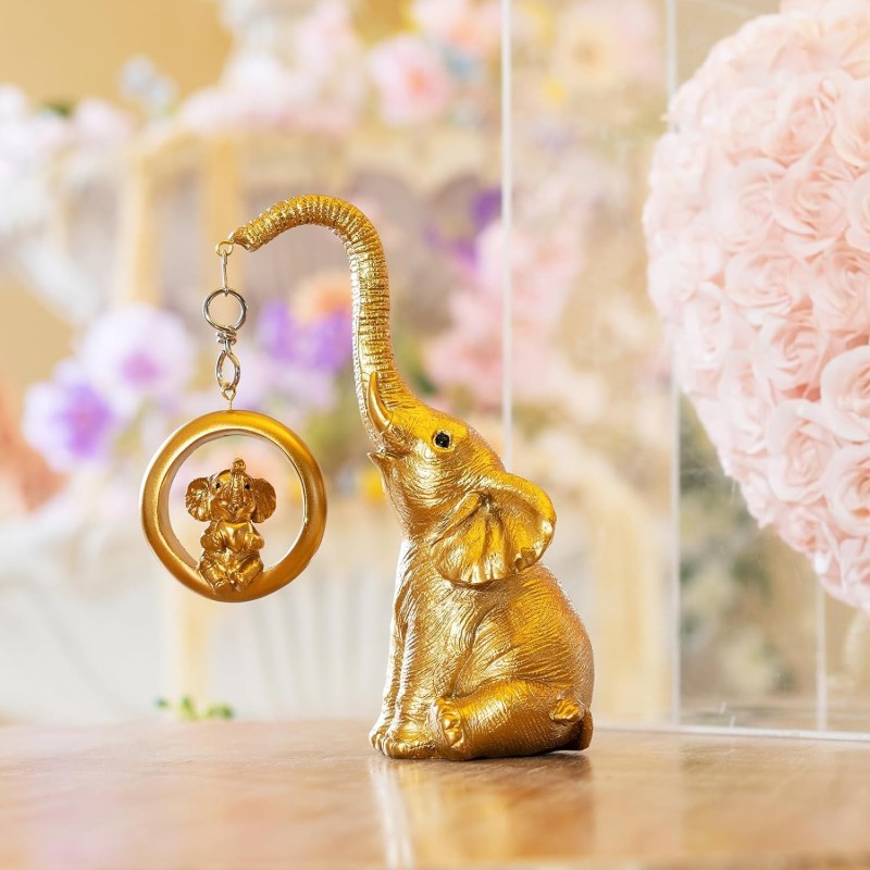 Elefante Dorado Hija (o) Decoración Prosperidad Ganesha
