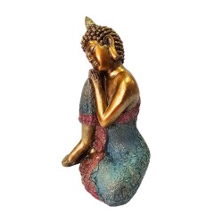 Buda Dorado Sentado Mano Decoración Prosperidad Feng Shui