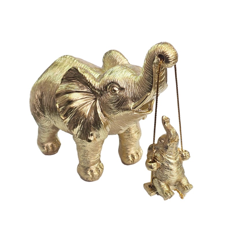 Elefante Dorado Hija (o) Decoración Prosperidad Feng Shui