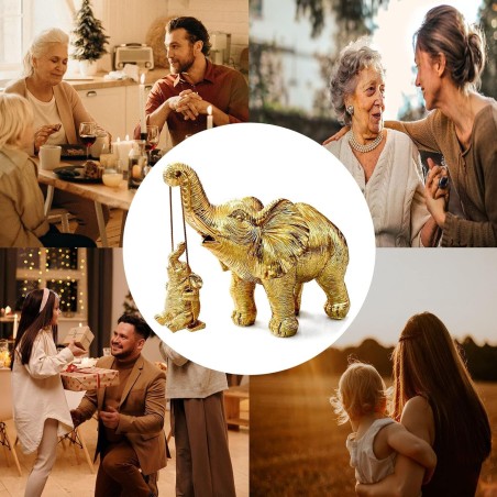 Elefante Dorado Hija (o) Decoración Prosperidad Feng Shui