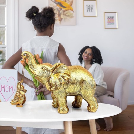 Elefante Dorado Hija (o) Decoración Prosperidad Feng Shui