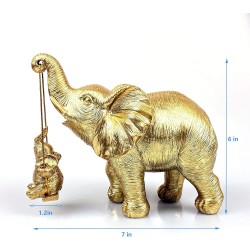 Elefante Dorado Hija (o) Decoración Prosperidad Feng Shui
