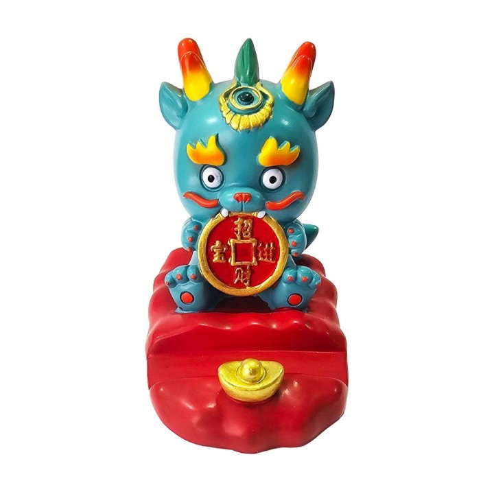 Dragon Chino Azul Feng Shui Sabiduria Figura Decoracion