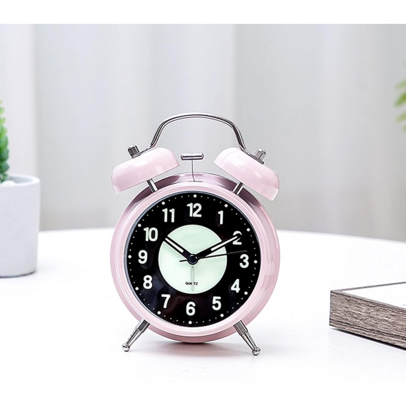Reloj De Mesa Clasico Alarma Luminoso Decoracion + Bateria
