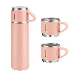 Termo Botella Térmica Bebida Agua Acero Inoxidable + Vasos