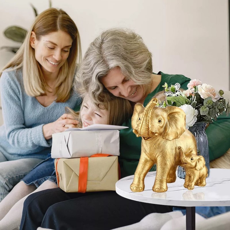 Elefante Dorado Hija (o) Decoración Prosperidad Ganesha