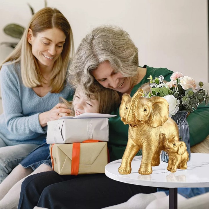 Elefante Dorado Hija (o) Decoración Prosperidad Ganesha