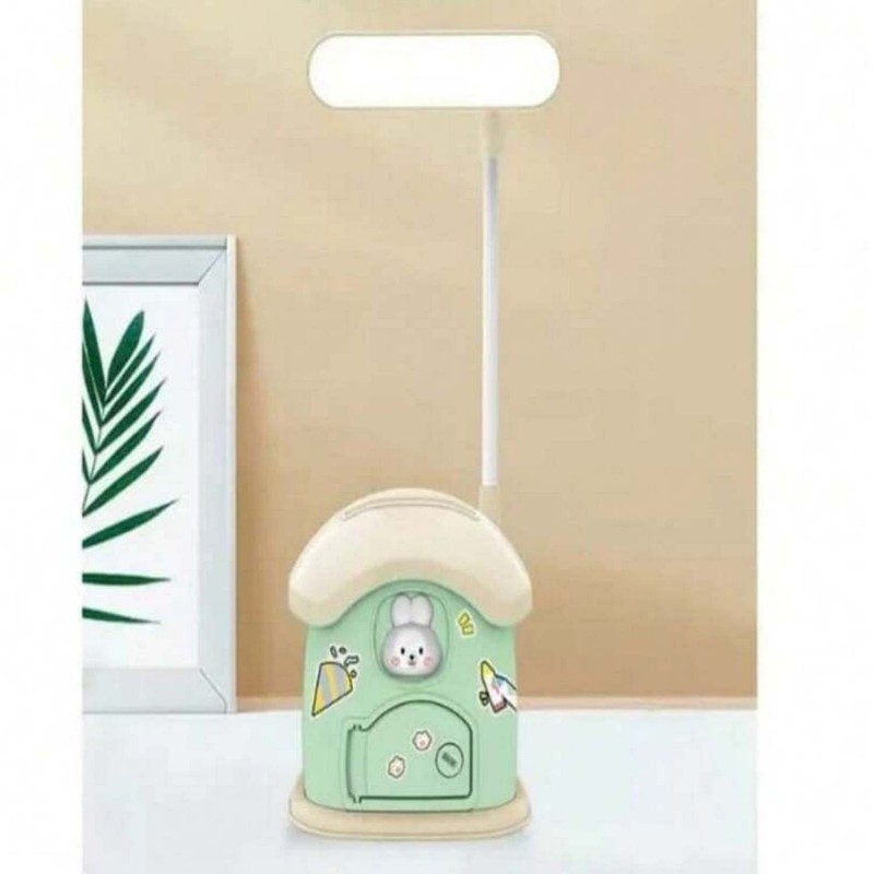 Lampara Conejo Casa Alcancia Portalapices Recargable Niños