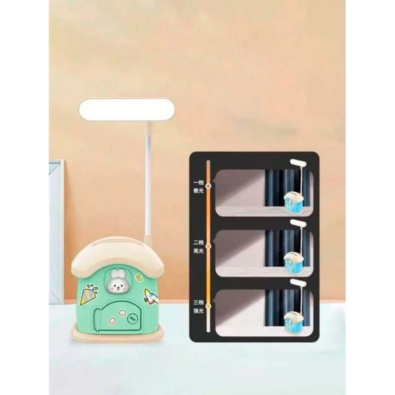 Lampara Conejo Casa Alcancia Portalapices Recargable Niños