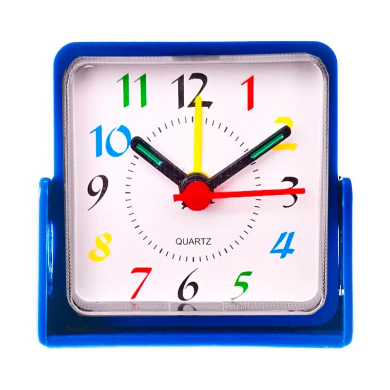 Reloj De Mesa Despertador Portatil Cuadrado Quartz + Bateria