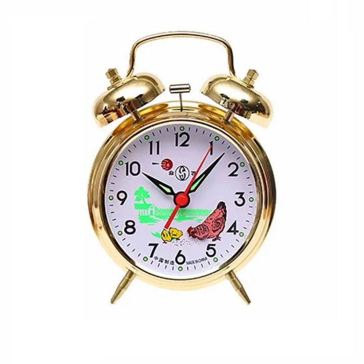 Reloj Despertador Tamaño 10 X 16 Cm Gallina Campanas Cuerda