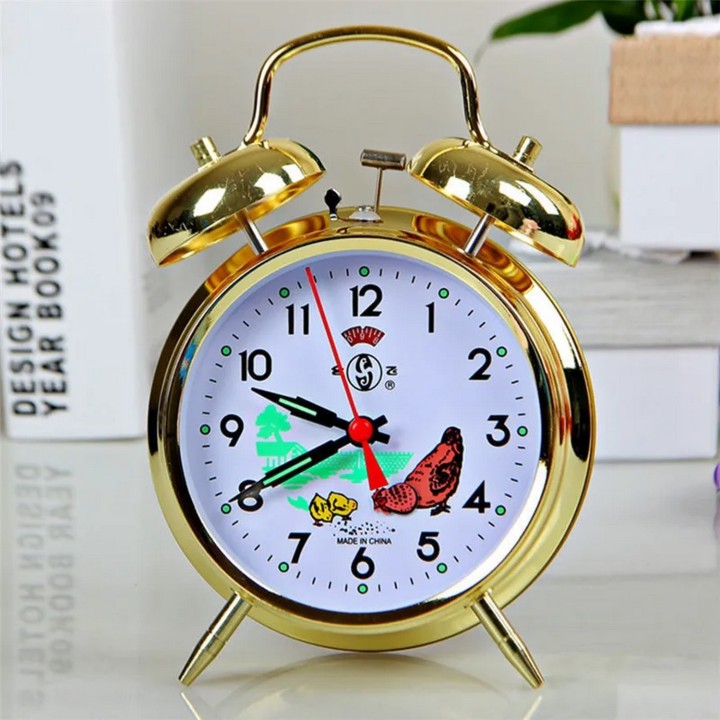 Reloj Despertador Tamaño 10 X 16 Cm Gallina Campanas Cuerda