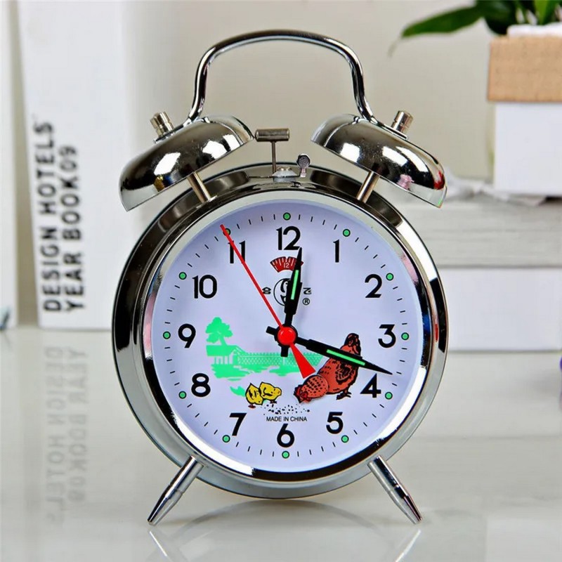 Reloj Despertador Tamaño 10 X 16 Cm Gallina Campanas Cuerda