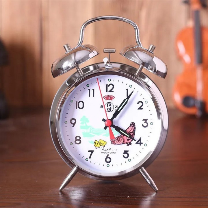 Reloj Despertador Tamaño 10 X 16 Cm Gallina Campanas Cuerda